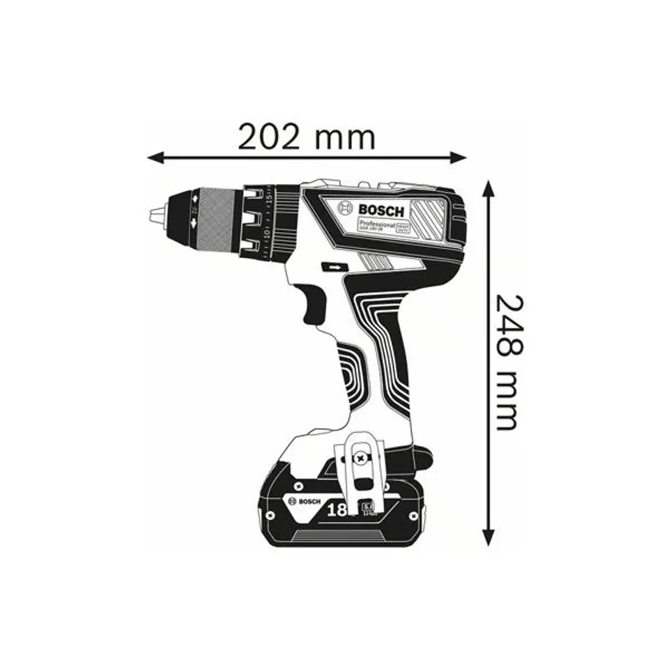 Aparafusadora/Berbequim com percussão sem fio GSB 18V-28 BOSCH 2