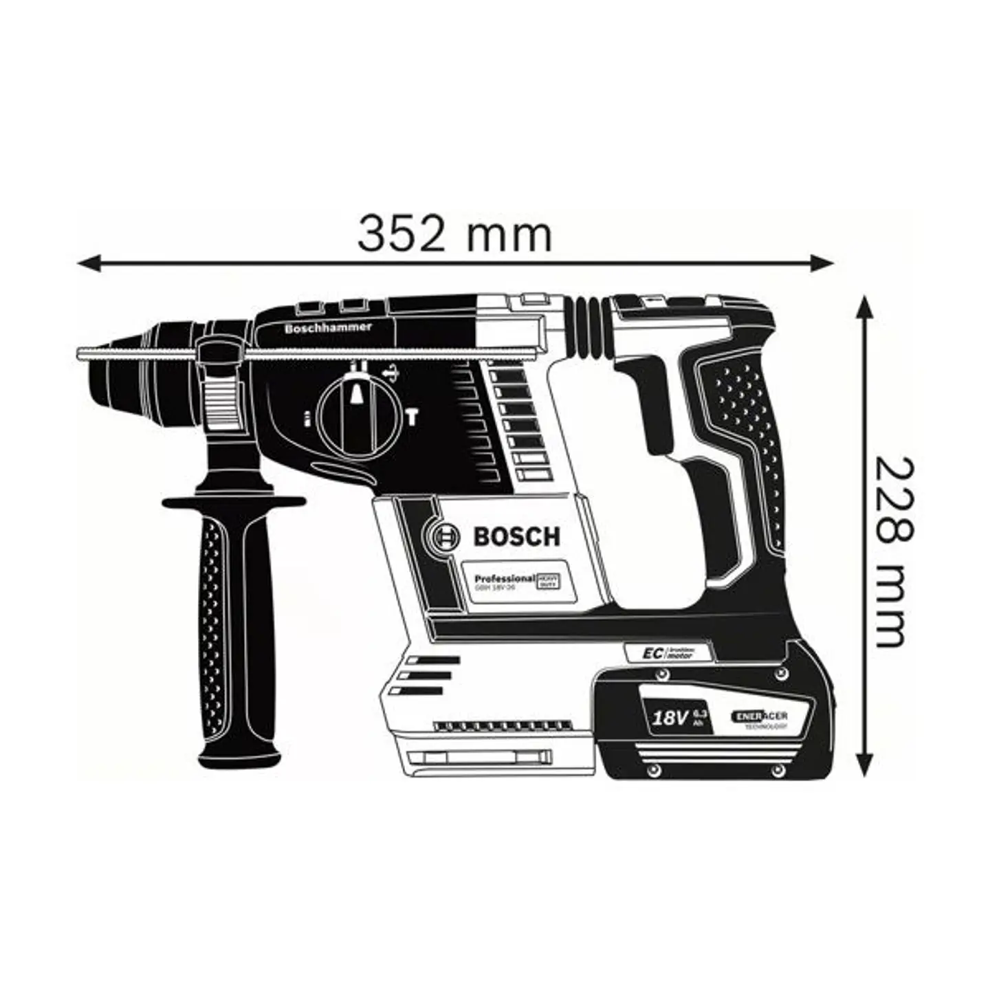 Martelo perfurador sem fio com SDS plus GBH 18V-26 BOSCH 3