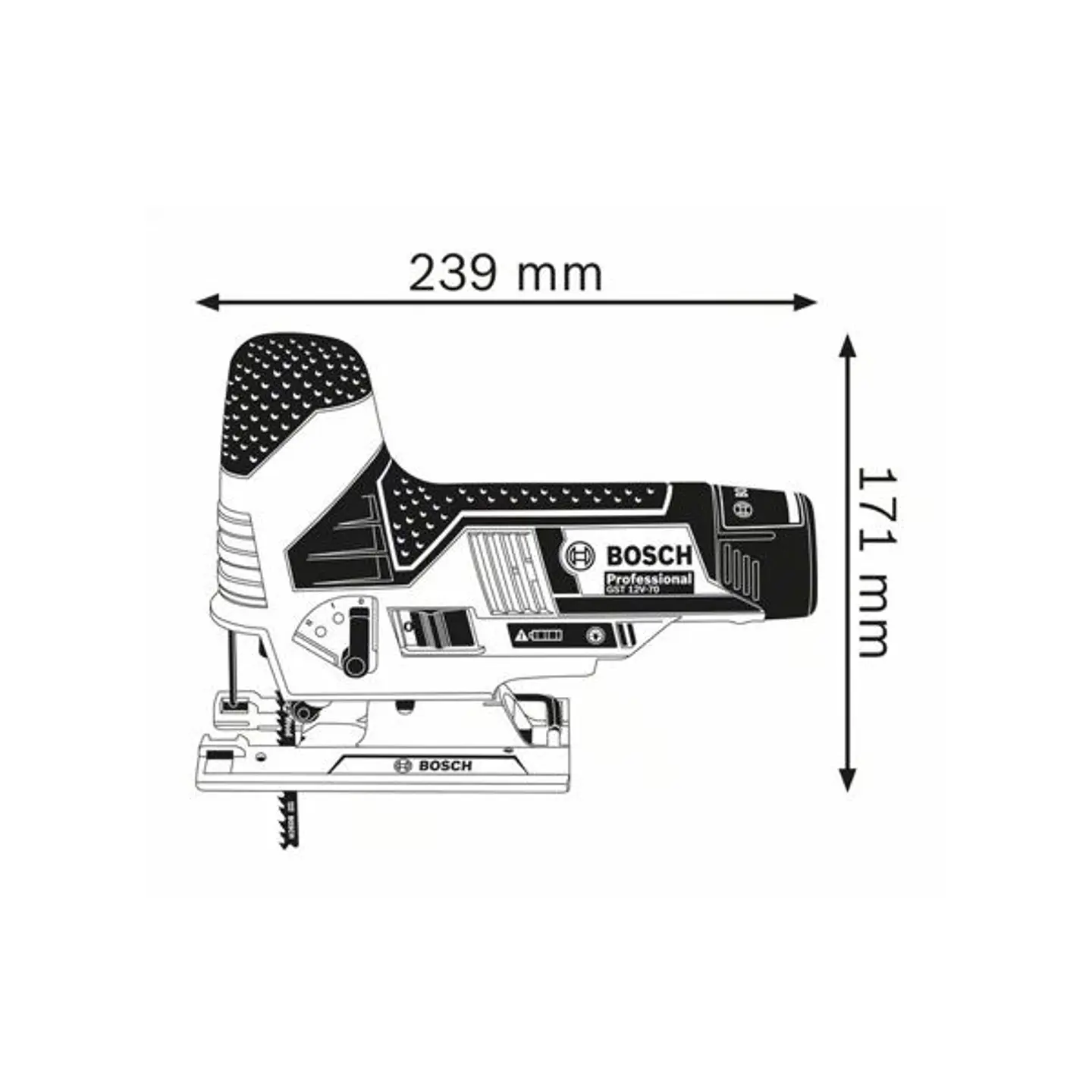 Serra vertical Tico-Tico sem fio GST 12V-70 + Mala L-BOXX 102 BOSCH 3