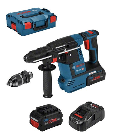 Martelo perfurador com 2 baterias 5.5Ah ProCORE GBH 18V-26 F BOSCH