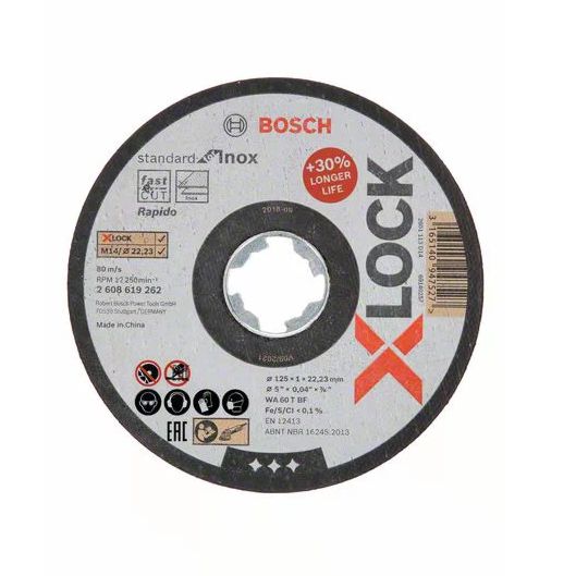 Disco de corte inox X-LOCK 125mm Standard for inox BOSCH