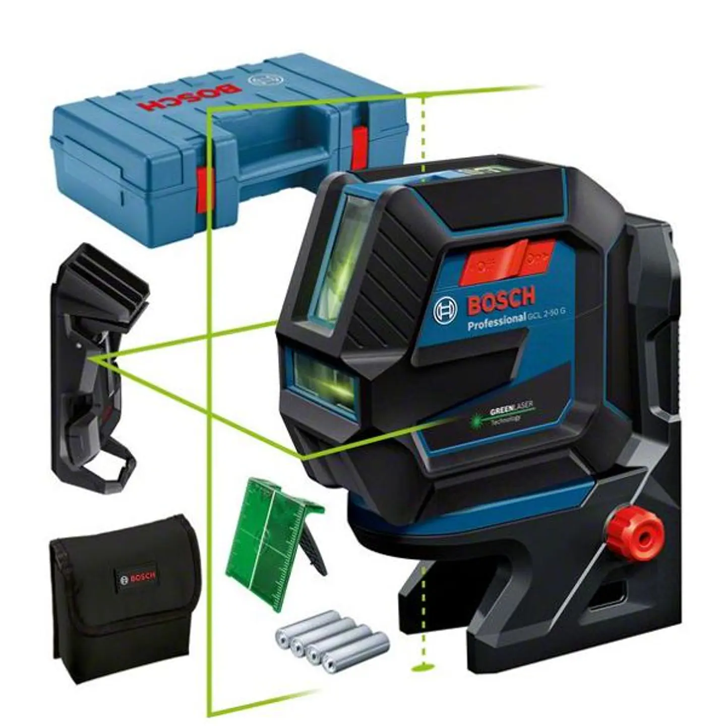 Nivel Laser combinado Linhas Verdes GCL 2-50 G BOSCH + Mala 1
