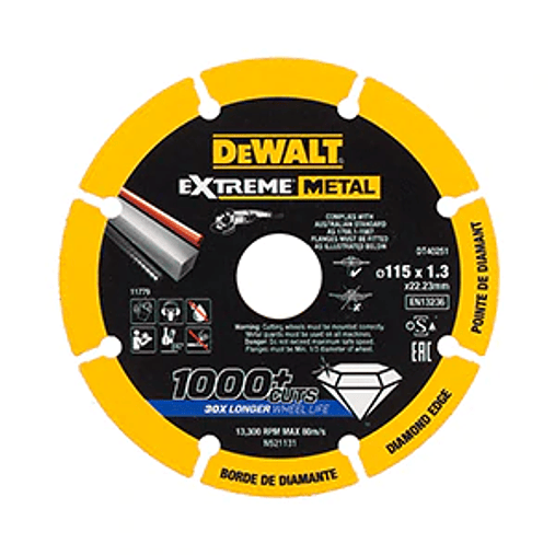 Disco de corte com borda de diamante Extreme Metal 115mm DEWALT 1