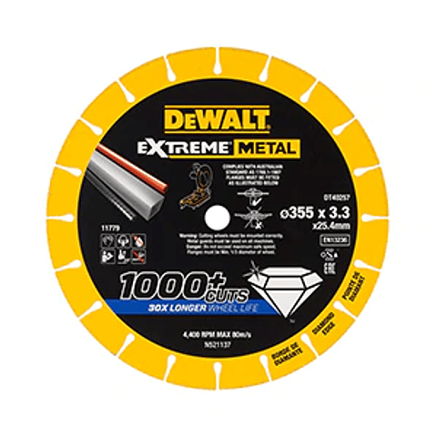 Disco de corte com borda de diamante Extreme Metal 355mm DEWALT