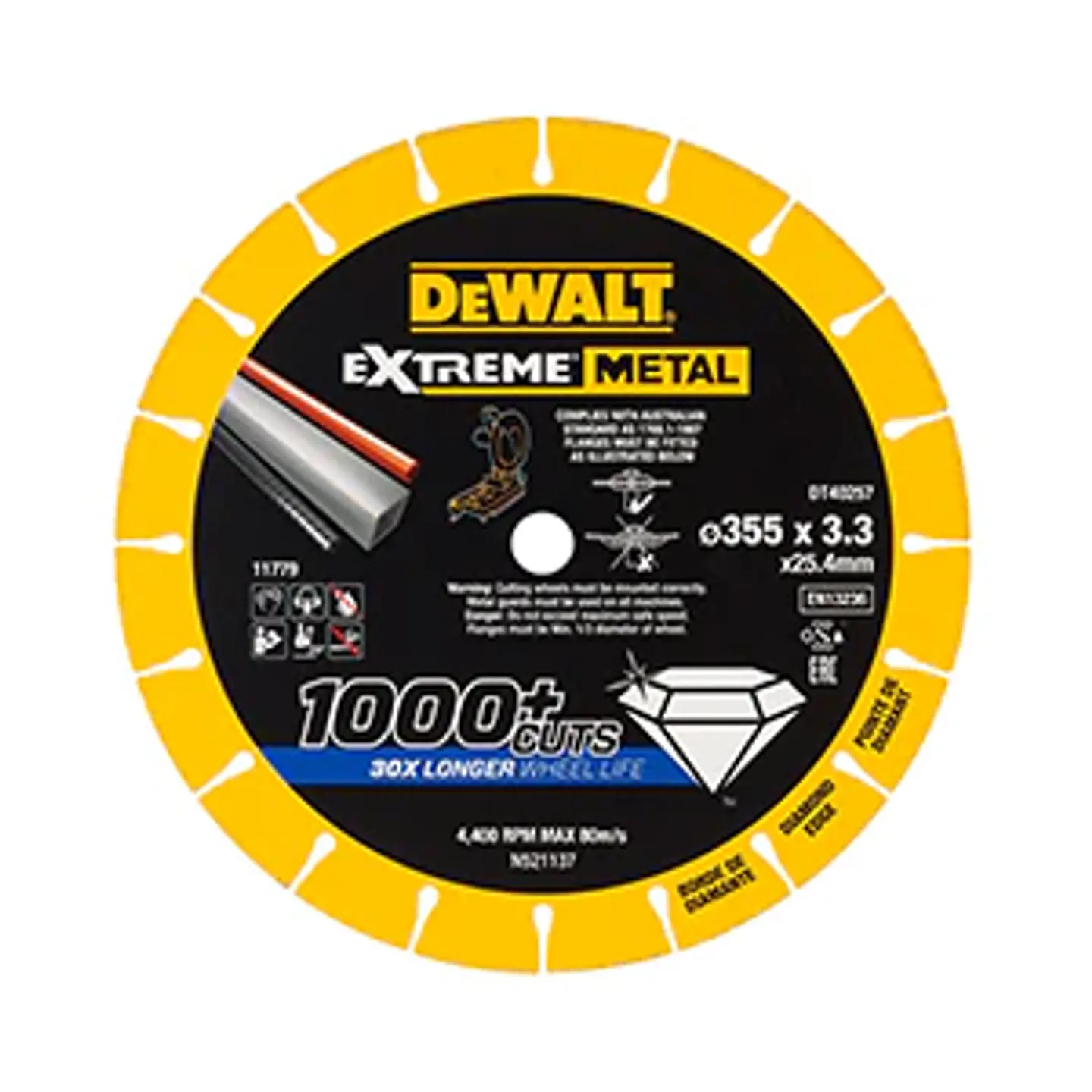 Disco de corte com borda de diamante Extreme Metal 355mm DEWALT 1