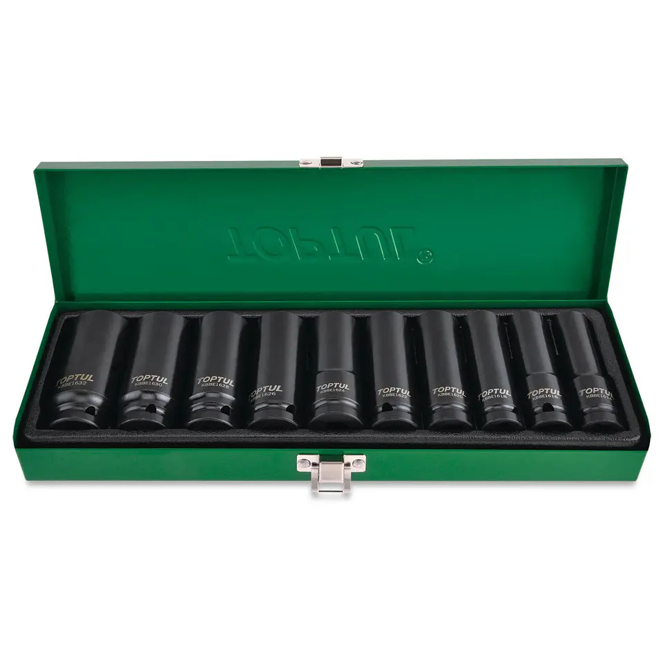 Jogo de Chaves de Caixa de Impacto Longas 1/2' GDAD1002 TOPTUL 1