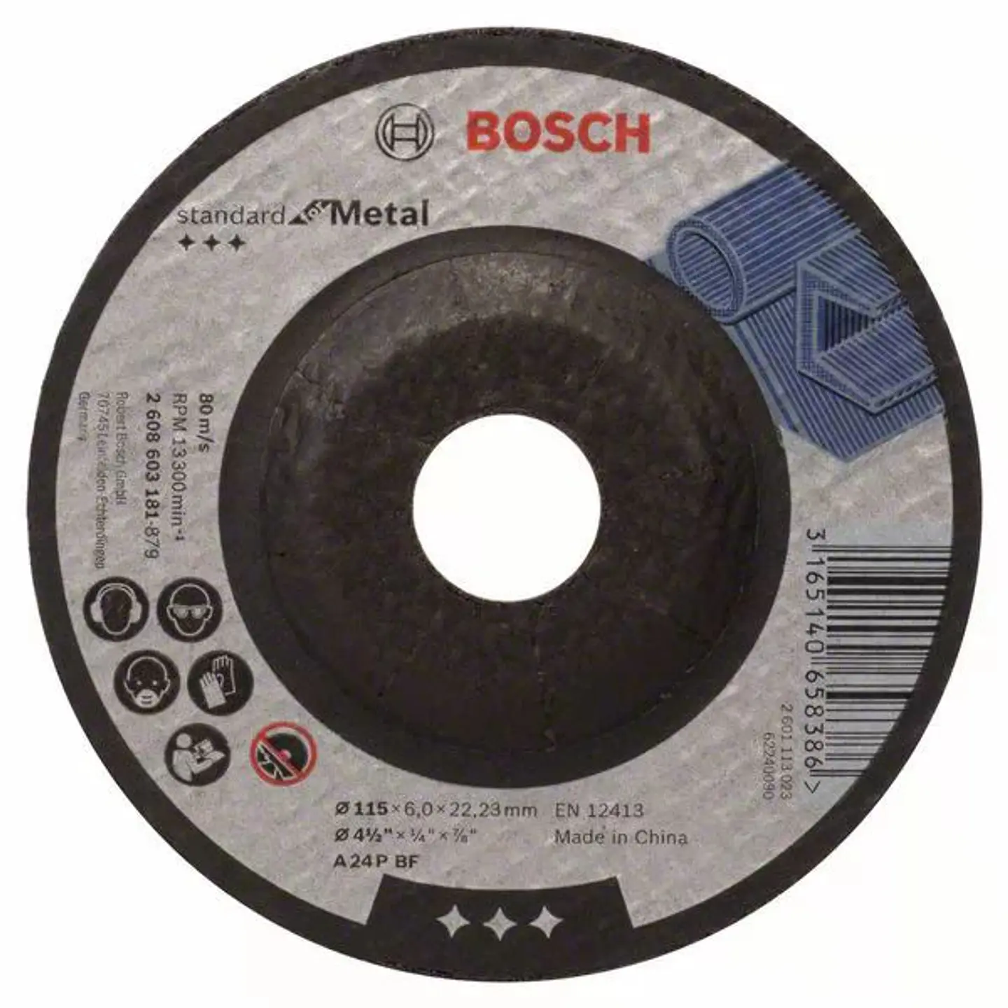 Disco de rebarbar 115mm Standard para Metal BOSCH 1