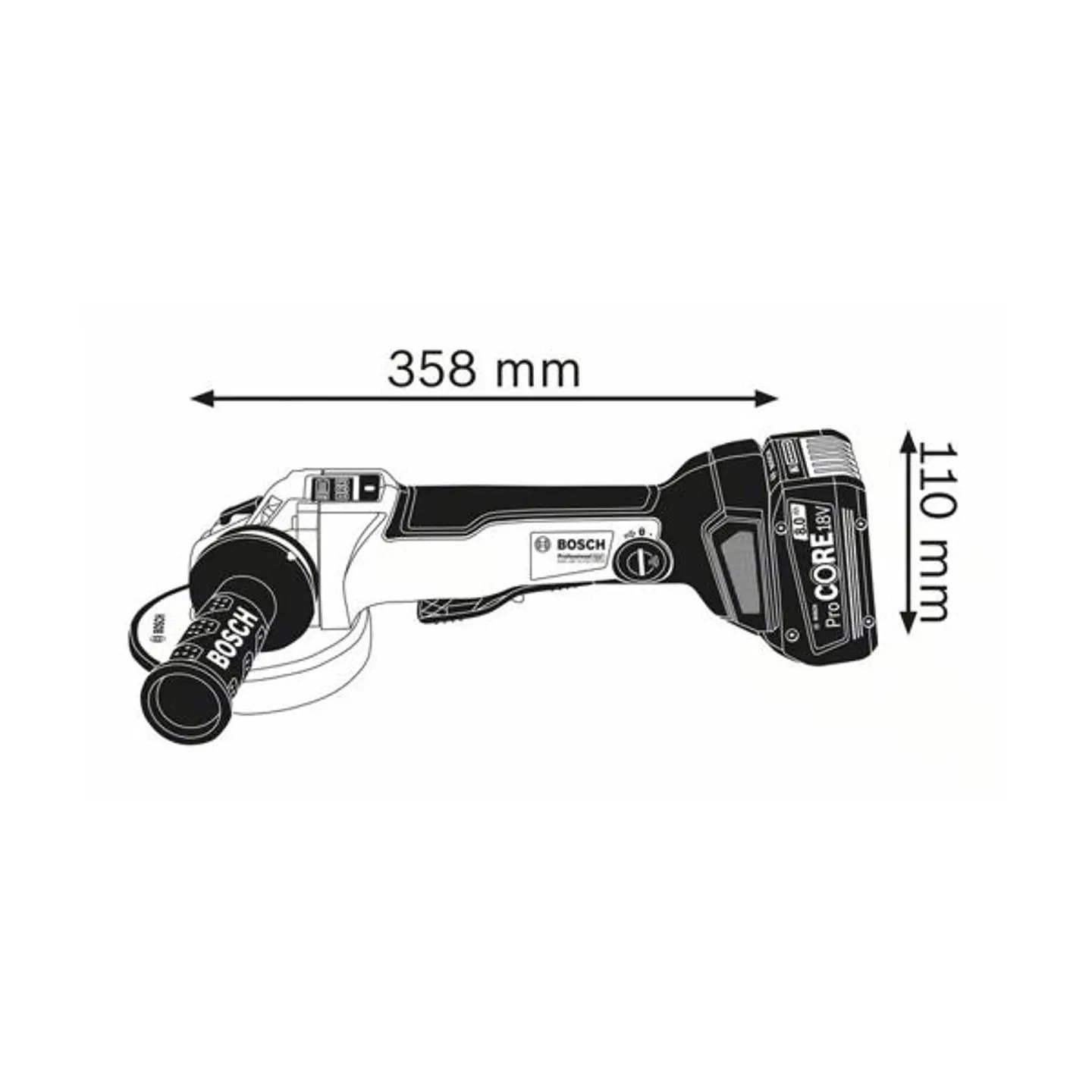 Rebarbadoras sem fio GWS 18V-10 PSC (125mm) + 2 Baterias ProCORE18V 5.5Ah BOSCH 3