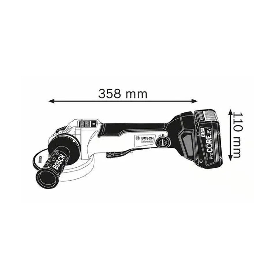 Rebarbadoras sem fio GWS 18V-10 PSC (125mm) + 2 Baterias ProCORE18V 5.5Ah BOSCH 3
