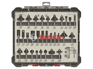 Conjunto de 30 fresas variadas para madeira BOSCH