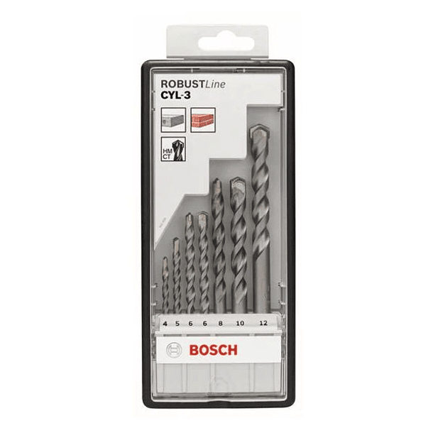 Conjunto de 7 brocas para betão Robust Line CYL-3 BOSCH 2