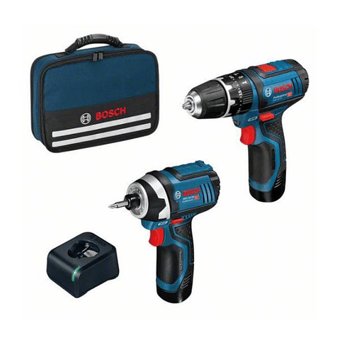 Conjunto Aparafusadora de Impacto GDR 12V-105 + Aparafusadora Percussão GSB 12V-15 BOSCH