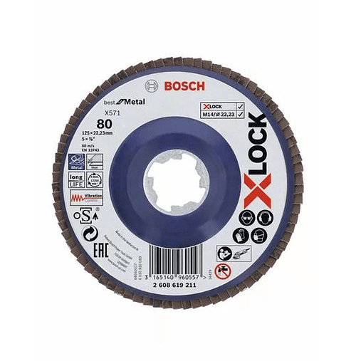 Disco lixa em lamelas 125mm X-LOCK X571 Best for Metal BOSCH (5 un.) 3