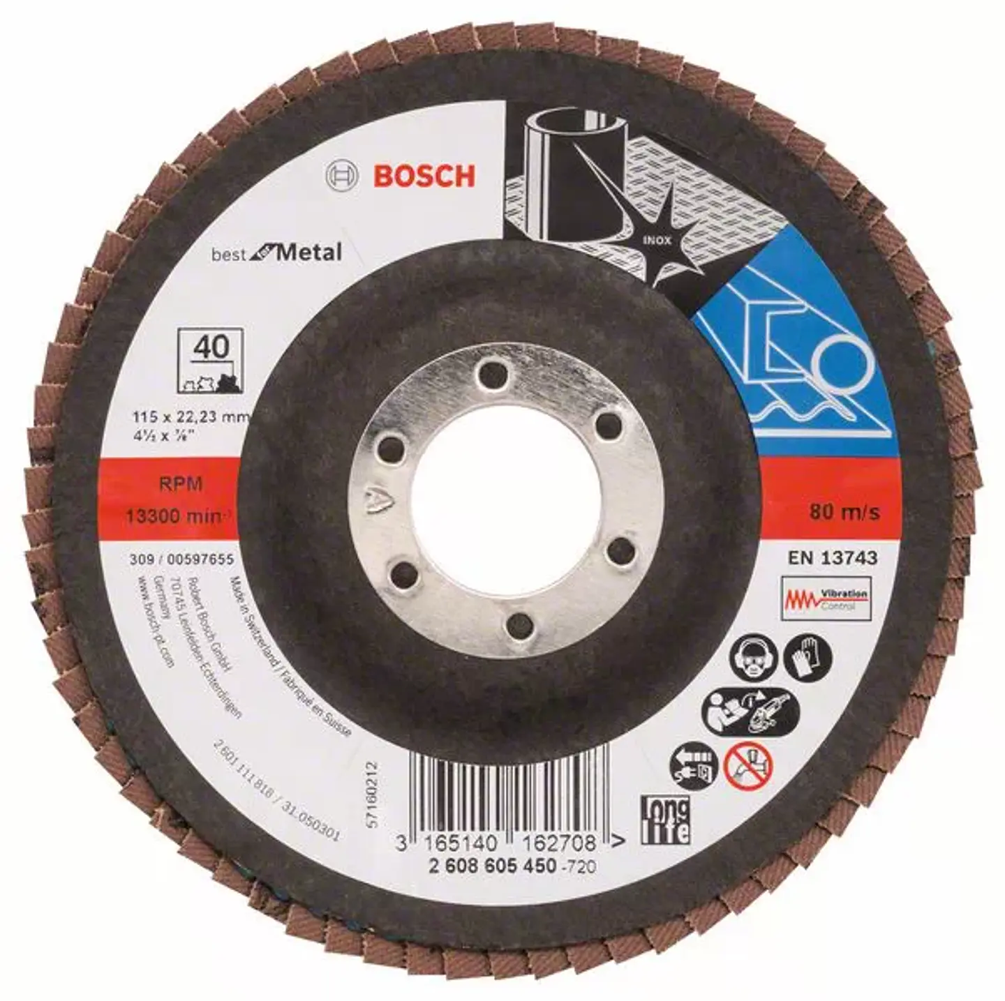 Disco lixa em lamelas 125mm X-LOCK X571 Best for Metal BOSCH (5 un.) 1