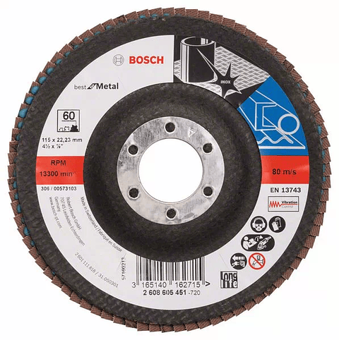 Disco lixa em lamelas 125mm X-LOCK X571 Best for Metal BOSCH (5 un.)