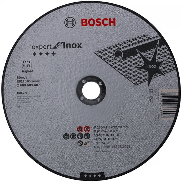 Disco de corte 230 x 1.9mm Expert for Inox BOSCH 1