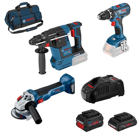 Conjunto Martelo SDS Plus + Rebarbadora + Aparafusadora BOSCH