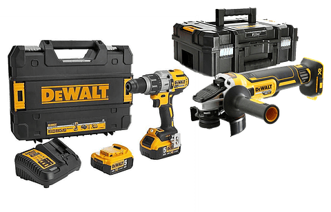 Kit XR18V Berbequim Percussão sem escovas XRP 18V + Rebarbadora sem escovas 125mm XR18V DEWALT