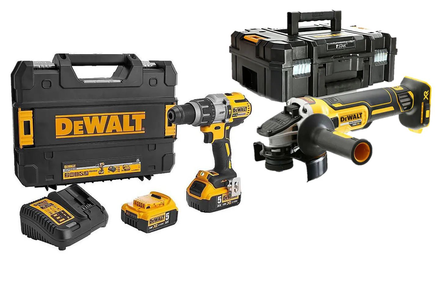 Kit XR18V Berbequim Percussão sem escovas XRP 18V + Rebarbadora sem escovas 125mm XR18V DEWALT 1