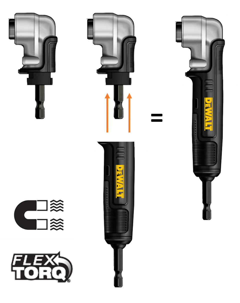 Adaptador Angular 2 em 1 FLEXTORQ DT20500 DEWALT 1
