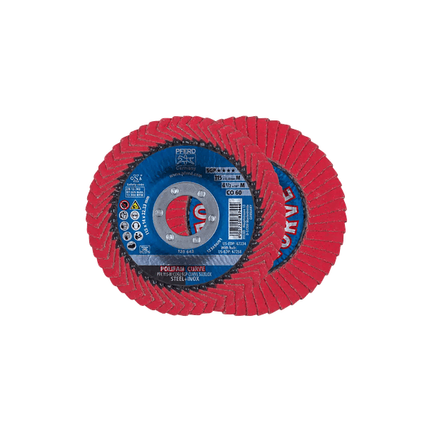 Disco de lixa Lamelas 115mm POLIFAN CURVE PREMIUM SGP AÇO + INOX PFERD 3