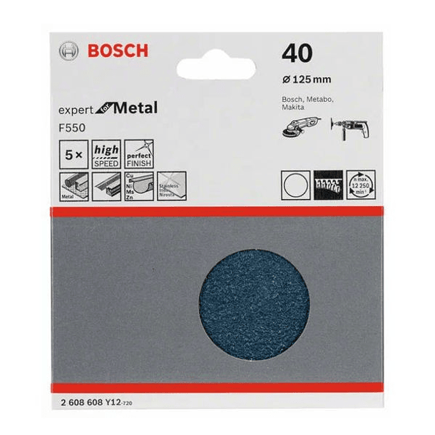 Disco de lixa 125mm Expert for Metal com velcro BOSCH (25un.) 2