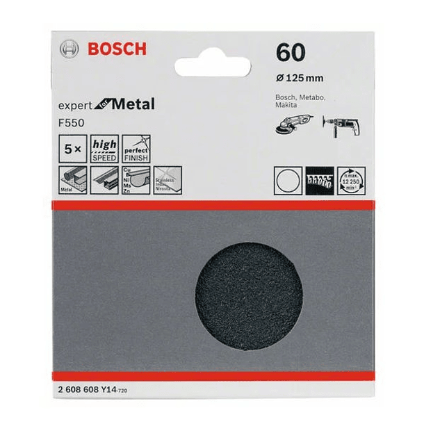 Disco de lixa 125mm Expert for Metal com velcro BOSCH (25un.) 4