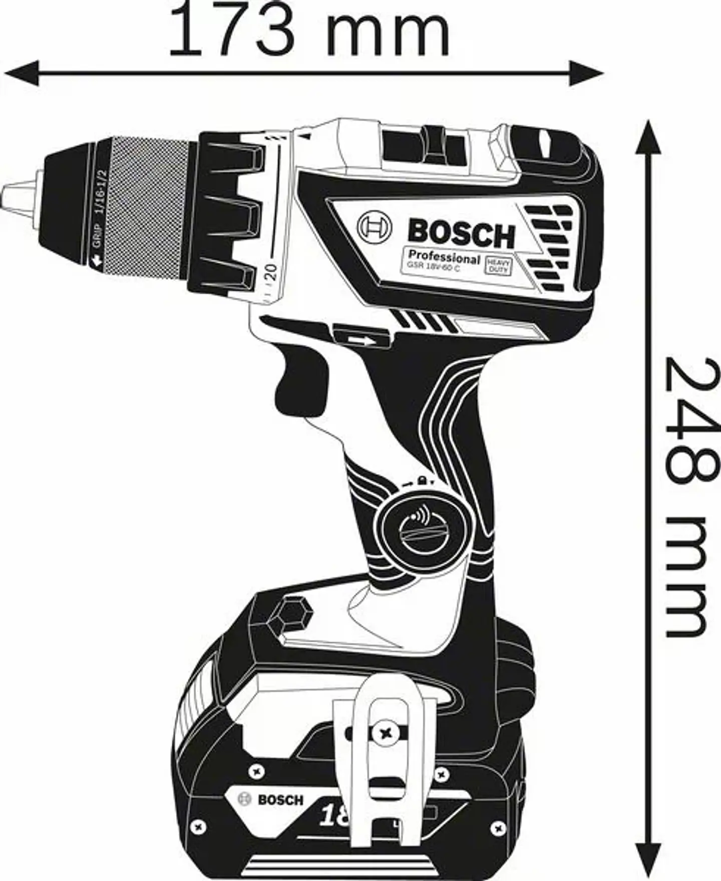 Aparafusadora Berbequim sem escovas 18V GSR 18V-60 C BOSCH 2
