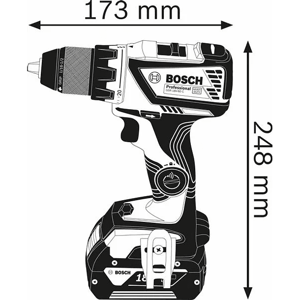 Aparafusadora Berbequim sem escovas 18V GSR 18V-60 C BOSCH 2