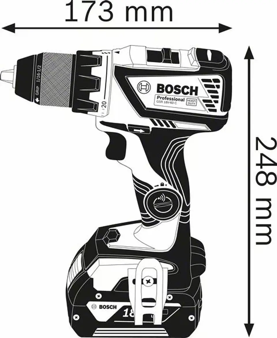 Aparafusadora Berbequim sem escovas 18V GSR 18V-60 C BOSCH 2