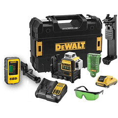 Nível laser 3 linhas Verdes DCE089D1G + Receptor DE0892G DEWALT