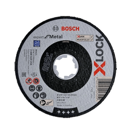Disco de Corte 125mm X-LOCK EXPERT FOR METAL BOSCH (5 Un.)