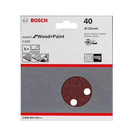 Folha de Lixa 125mm C430 Expert for Wood and Paint BOSCH