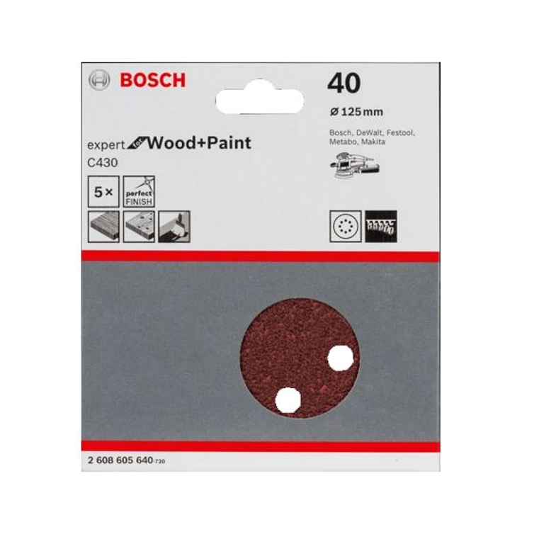 Folha de Lixa 125mm C430 Expert for Wood and Paint BOSCH 2