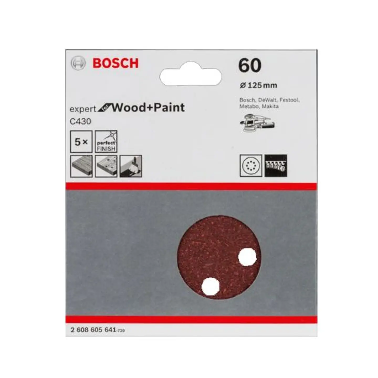Folha de Lixa 125mm C430 Expert for Wood and Paint BOSCH 3