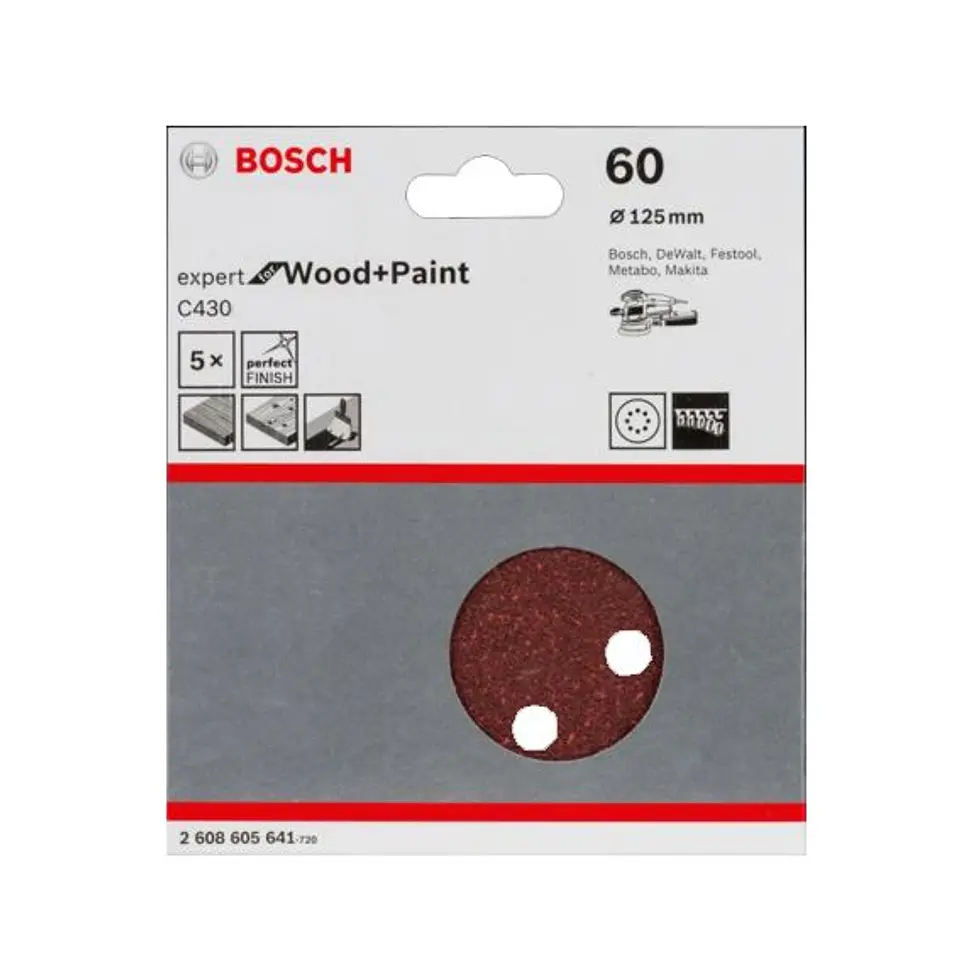 Folha de Lixa 125mm C430 Expert for Wood and Paint BOSCH 3