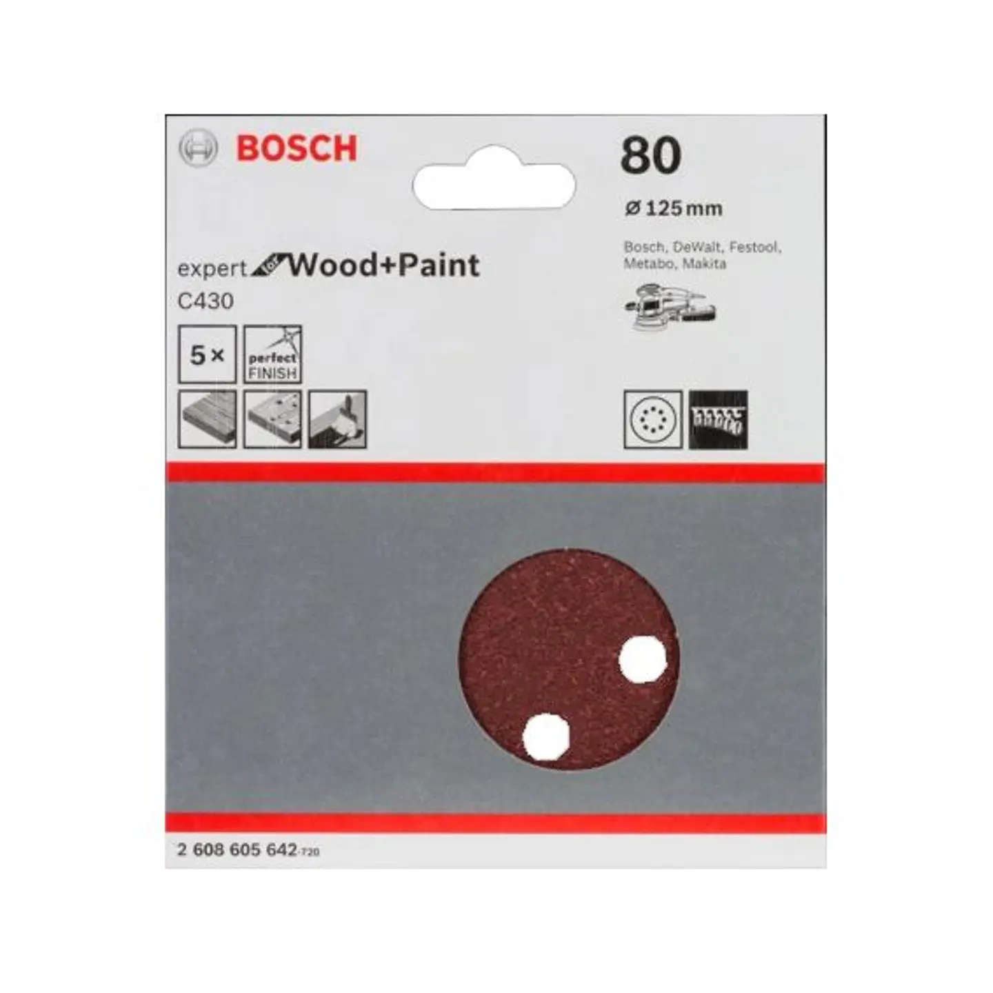 Folha de Lixa 125mm C430 Expert for Wood and Paint BOSCH 4