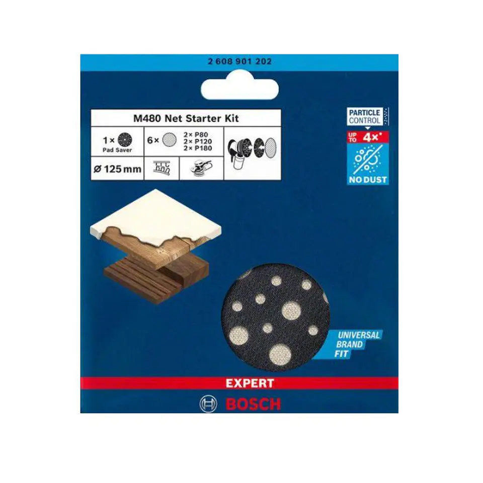 Conjunto 7 unidades Folha de lixa 125mm EXPERT M480 BOSCH  3