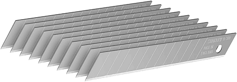 Lâminas X-ATO 9MM 0-11-300 10 Unidades STANLEY