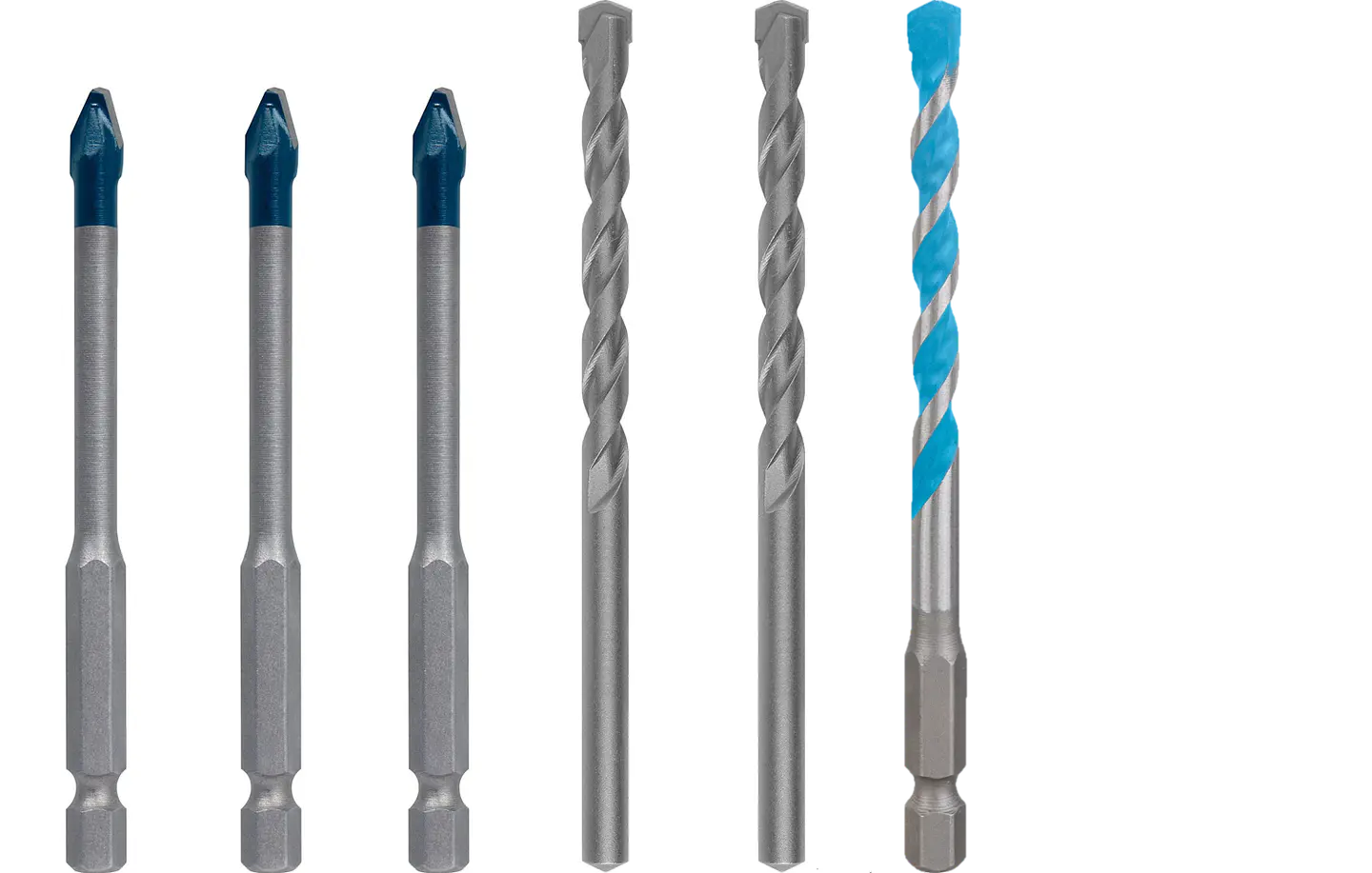 Conjunto de 5+1 Brocas de Cerâmica, Betão e Multimaterial BOSCH 1