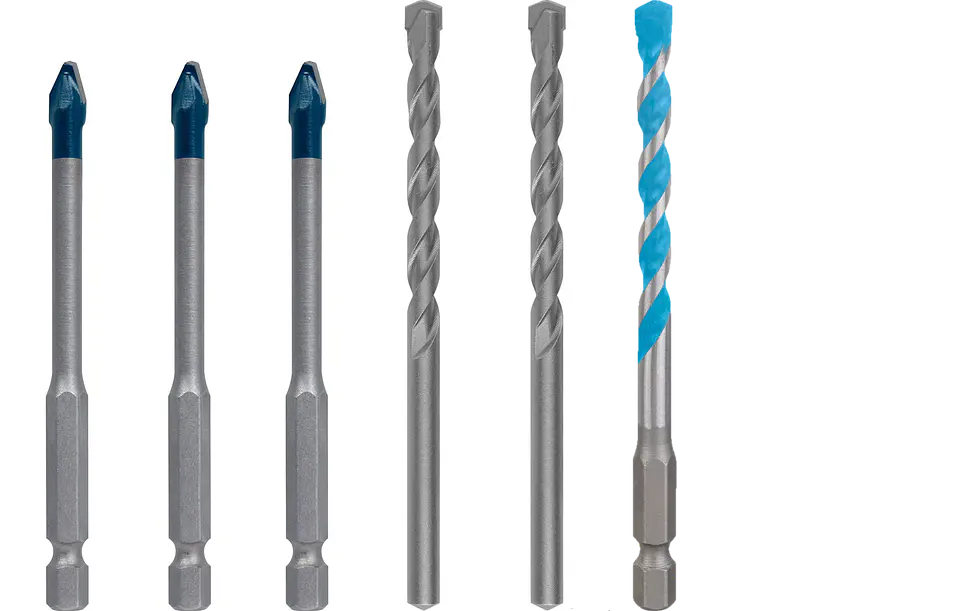 Conjunto de 5+1 Brocas de Cerâmica, Betão e Multimaterial BOSCH 1