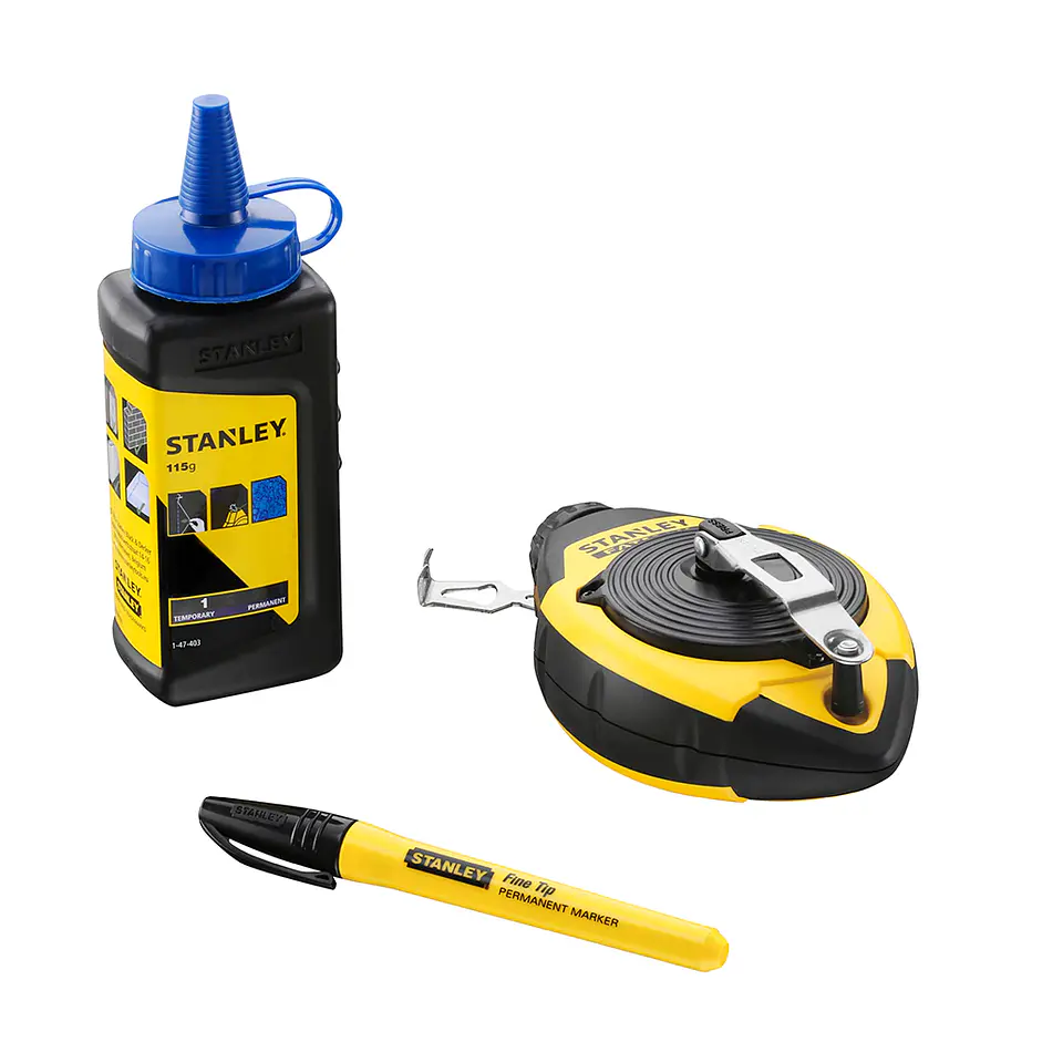 Kit Traçador de Linhas (Fio Blue) + Pó Azul + Marcador Preto 0-47-681 FATMAX STANLEY 1