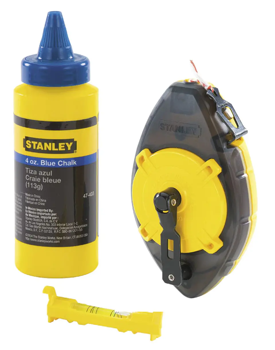 Kit Traçador de Linhas (Fio Blue) + Pó Azul + Nível 0-47-465 PowerWinder STANLEY 1