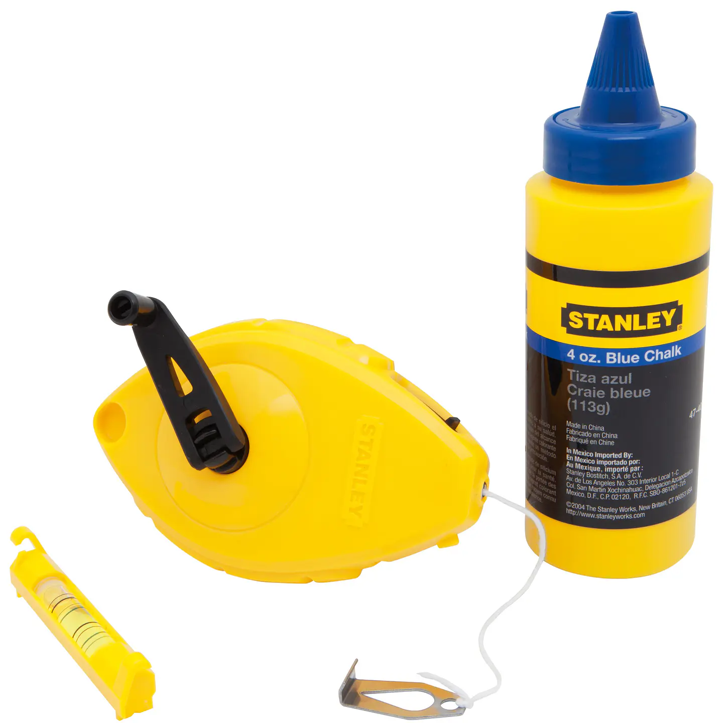 Kit Traçador de Linhas (Fio Blue) + Pó Azul + Nível 0-47-443 STANLEY 1