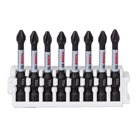 Conjunto 8 pontas de aparafusar impacto PZ2x50mm BOSCH
