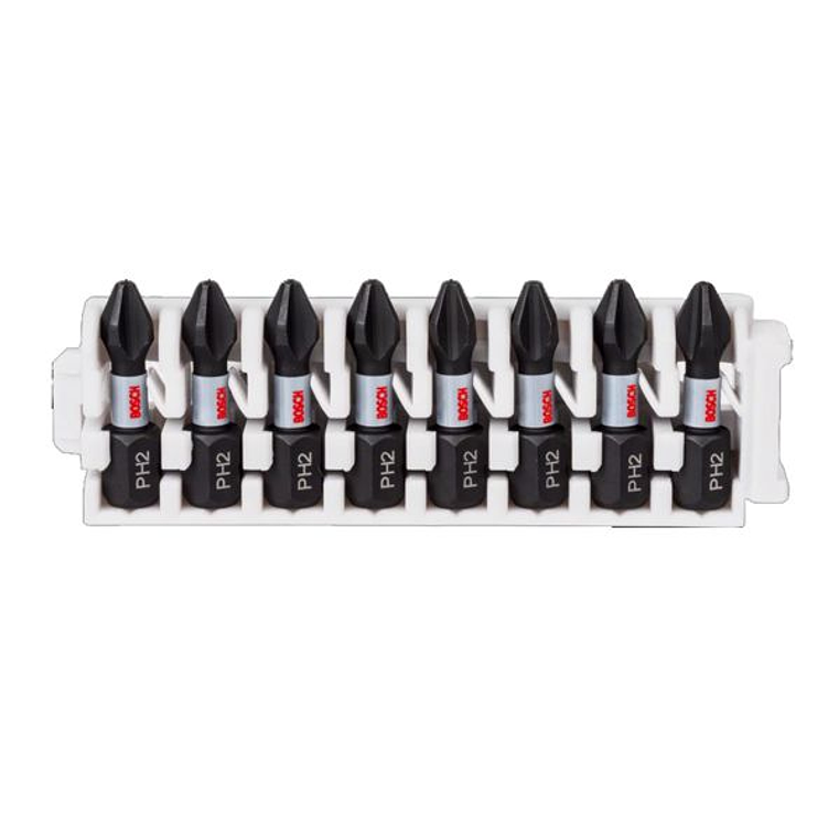 Conjunto 8 pontas de aparafusar impacto PH2x25mm BOSCH 1