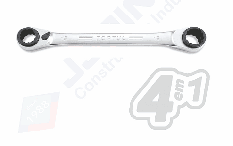 Chave Luneta 4 em 1 com Roquete Reversível TOPTUL