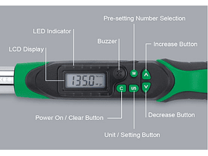 Chave Dinamométrica Intermutáveis Digital, Torque + Angular Duplo Sentido TOPTUL