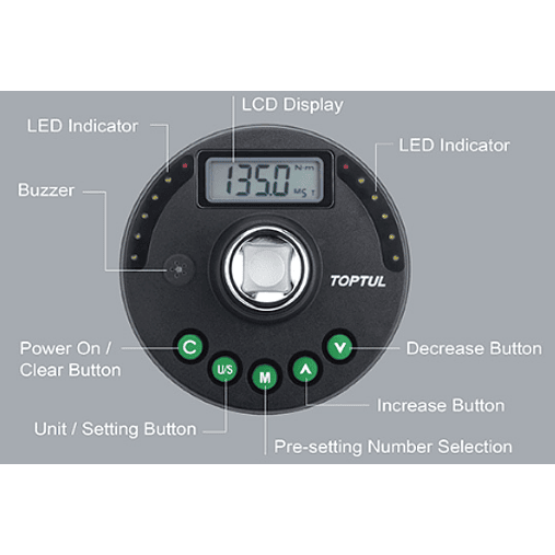 Adaptador Digital Torque / Angular TOPTUL 2