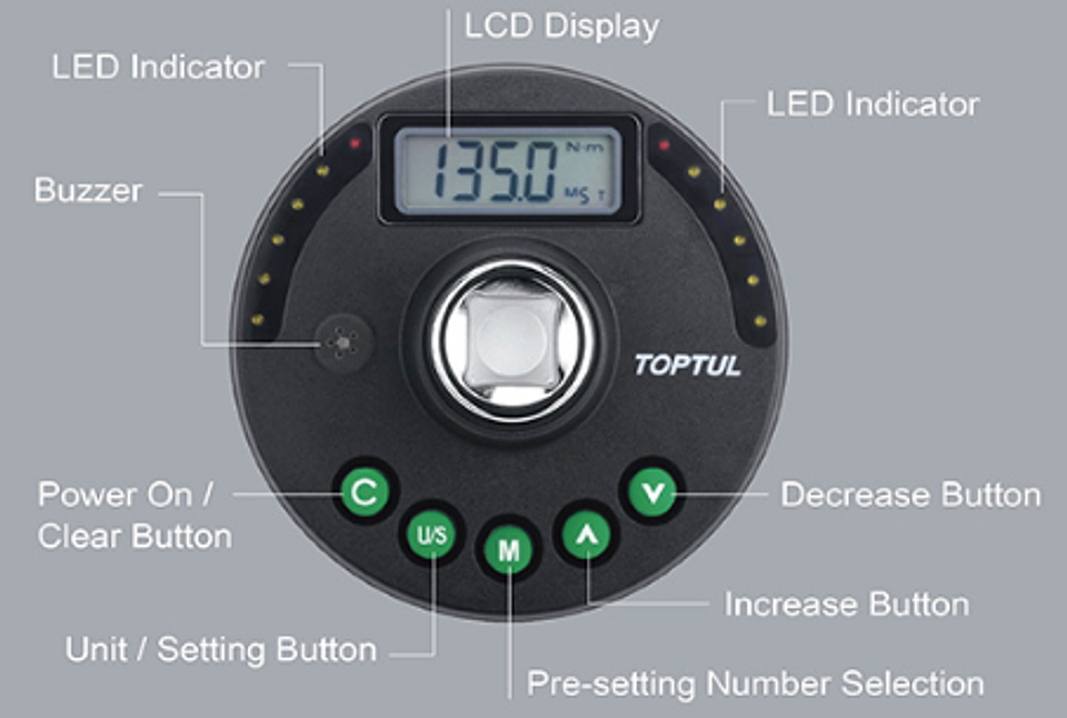 Adaptador Digital Torque / Angular TOPTUL 2